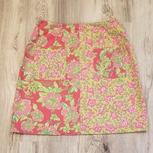 SOLD...Lilly Pulitzer Contrast Turtle Flower Skirt
